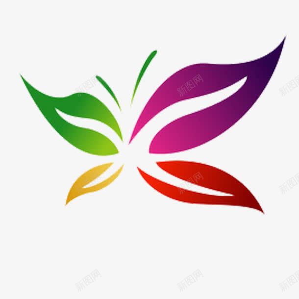 蝴蝶花型logo图标png_新图网 https://ixintu.com 彩色 标志 标识 渐变 花店LOGO