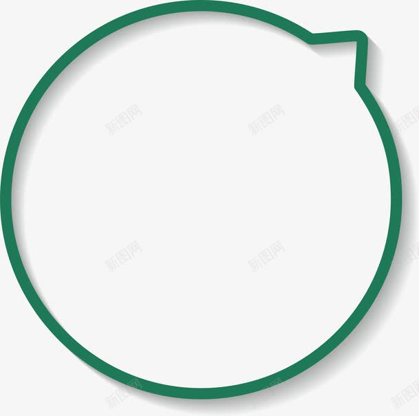 深绿色圆形线条气泡png免抠素材_新图网 https://ixintu.com 圆形气泡 深绿色 矢量png 线性标题框 线性边框 线条