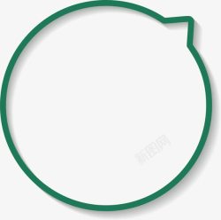 线性框深绿色圆形线条气泡高清图片
