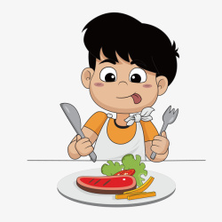 吃东西的孩子创意可爱孩子吃东西矢量图高清图片