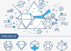 高科技分子钻石加工矢量图高清图片