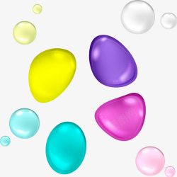 彩色肥皂炫彩泡沫水滴矢量图高清图片