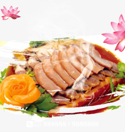 焖鹅菜肴美味焖鹅肉美食餐品高清图片