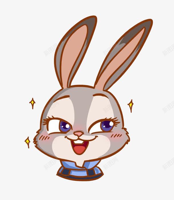 卡通兔子png免抠素材_新图网 https://ixintu.com 兔子简笔画 大嘴兔子 小兔 小灰兔 手绘 星星 灰色