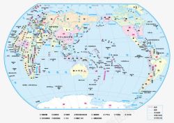 中过地图形状世界地图中文版高清图片