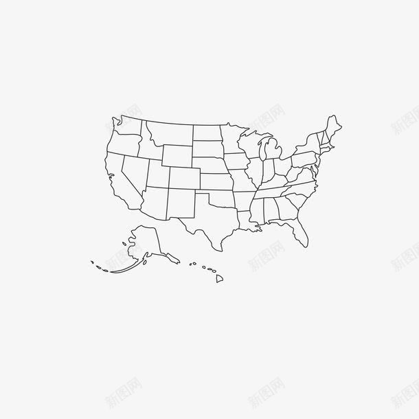 美国地图简化版png免抠素材_新图网 https://ixintu.com 上升趋势 信息 办公 商业 地图 扁平化 百分比 美国 进度