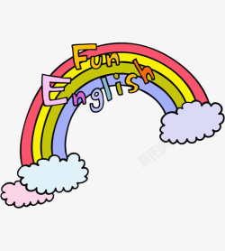 英语角卡通创意彩虹高清图片