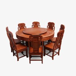 中式餐桌椅红木餐桌高清图片