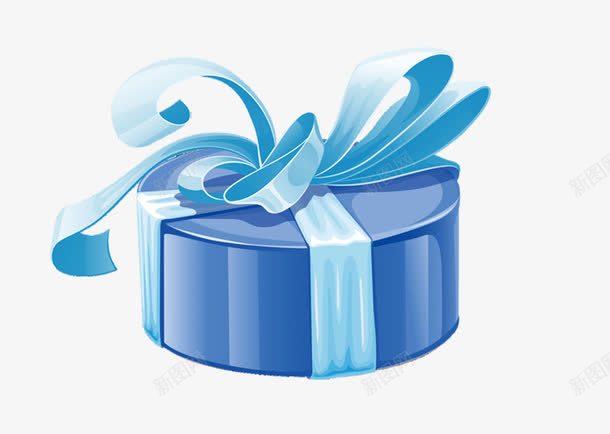 蓝色礼盒png免抠素材_新图网 https://ixintu.com 圆形礼盒 节日礼品 蓝色礼包 蓝色蛋糕盒