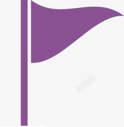 识标紫色三角形旗子图标高清图片