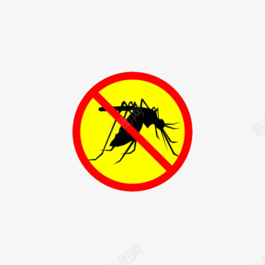 卡通警示禁止蚊子传染疾病图标免图标