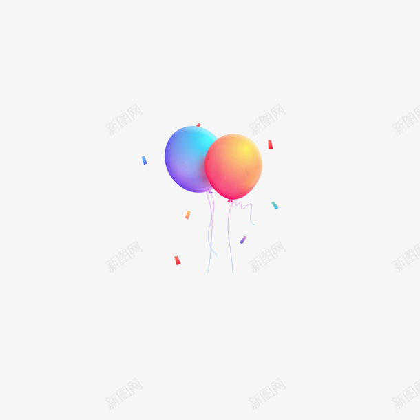 彩色气球psd免抠素材_新图网 https://ixintu.com 光泽 庆祝 彩色 气球 渐变 质感 飘纸