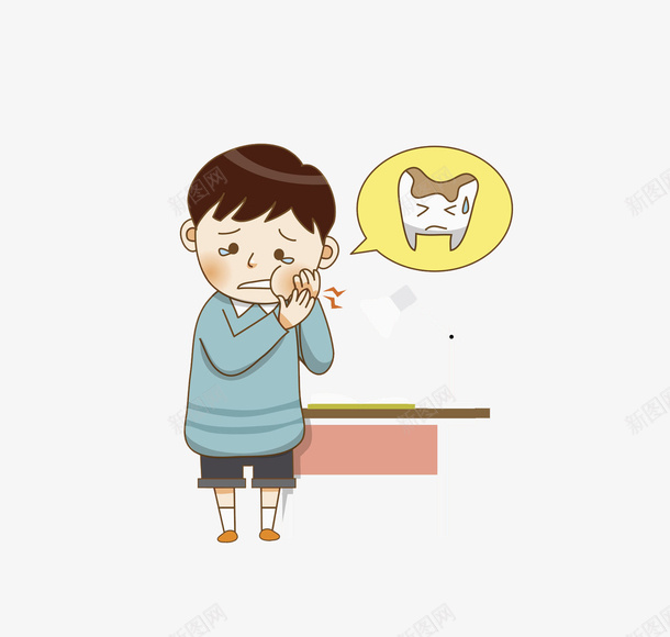 手绘牙疼漫画png免抠素材_新图网 https://ixintu.com 创意的 卡通 可爱 彩色的 手绘 漫画 牙疼 童趣 简单