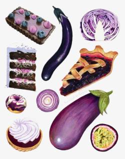 紫甘蓝卡通紫色美食高清图片