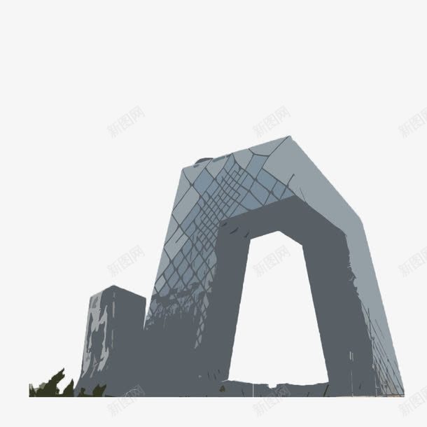 央视大楼png免抠素材_新图网 https://ixintu.com 中央电视台 北京现代建筑 大裤衩 央视大楼
