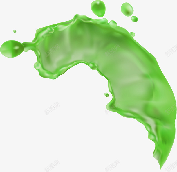 绿色飞溅液体png免抠素材_新图网 https://ixintu.com 果汁 水流 流体 绿色液体 美味果汁 装饰图案 饮料