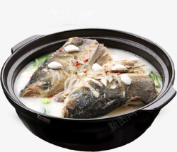 传统美食野生鱼头汤素材