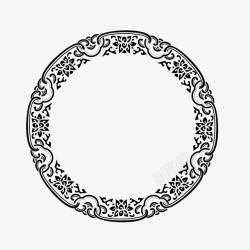 欧式圆餐桌黑色花纹欧式圆圈矢量图高清图片