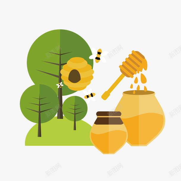 农业植物蜂蜜图案矢量图图标eps_新图网 https://ixintu.com 农业 农业图标 卡通 图标 图案 小清新 彩色 扁平化 现代 矢量图 简约 蜂蜜