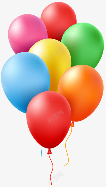一束彩色气球png免抠素材_新图网 https://ixintu.com 7个气球 圆形气球 彩色气球 立体手绘