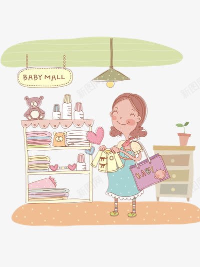 母婴商场购物png免抠素材_新图网 https://ixintu.com 单肩包 吊灯 婴儿用品 孕妇 英文字母