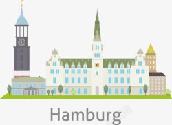 德国尖顶房子png素材扁平化德国欧式建筑矢量图高清图片