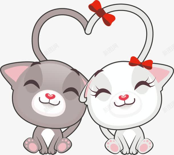 相互依偎的两只猫咪png免抠素材_新图网 https://ixintu.com 可爱猫咪 猫咪情侣 甜蜜
