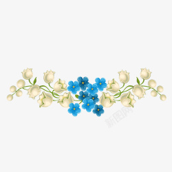 婚礼装饰蓝色白色花卉素材
