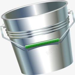 铁桶素材小清新灰色水桶高清图片