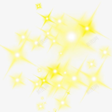 黄色光效闪闪发光的星星png免抠素材_新图网 https://ixintu.com 发光 星星 色光 闪闪