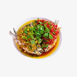 辣椒鱼产品实物剁椒鱼一盘高清图片