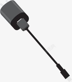 usb充电器黑色手绘简约手机充电器高清图片