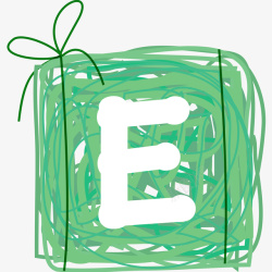 大写字母E卡通手绘圆圈字母E高清图片