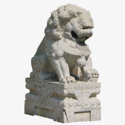 石狮大门白色石头狮子高清图片