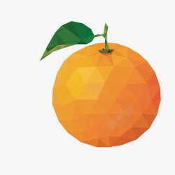 立体橙子多边形橙色橙子高清图片