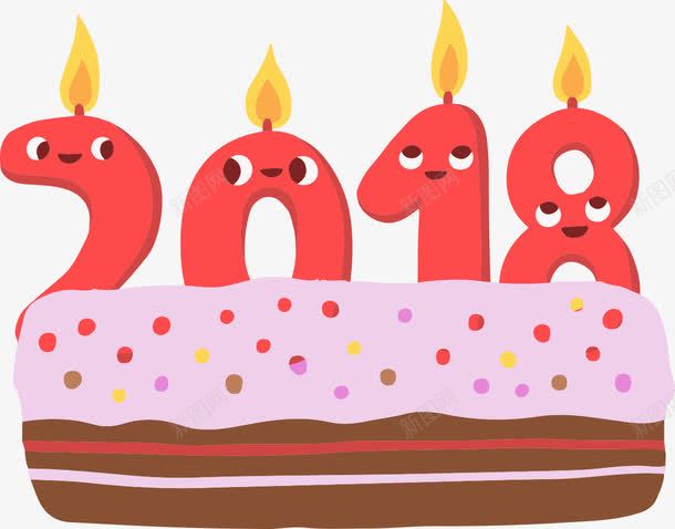 生日蛋糕上的2018png免抠素材_新图网 https://ixintu.com 2018 数字 数字蜡烛 生日蛋糕 糕点 蜡烛 食物