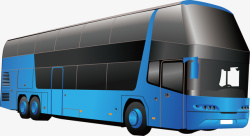 蓝色巴士运行的客运车运营矢量图高清图片