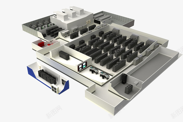 大型数据中心3Dpng免抠素材_新图网 https://ixintu.com 数据中心 服务器 机房 网络 网络机房
