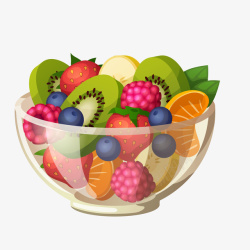 健康节水果沙拉食物矢量图高清图片