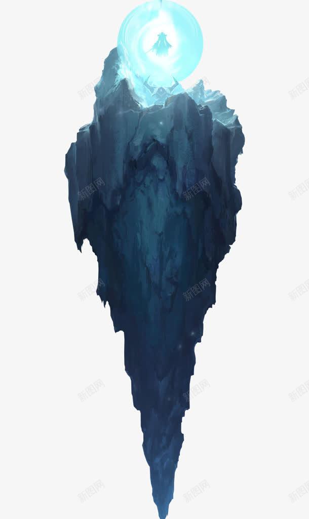 蓝色岩石光效透明png免抠素材_新图网 https://ixintu.com 岩石 素材 蓝色 透明