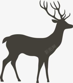 褐色的小鹿褐色简约纯色麋鹿高清图片