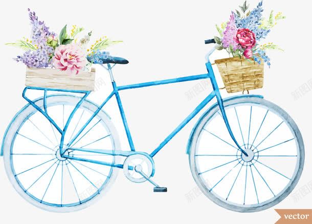 自行车png免抠素材_新图网 https://ixintu.com AI AI素材 商品广告 广告设计 爱情 简约 自行车 自行车单车 自行车宣传 自行车广告 自行车标志 花篮 蓝色 设计 青春 骑自行车
