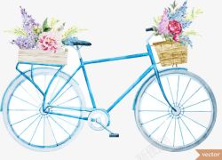 花篮单车自行车高清图片