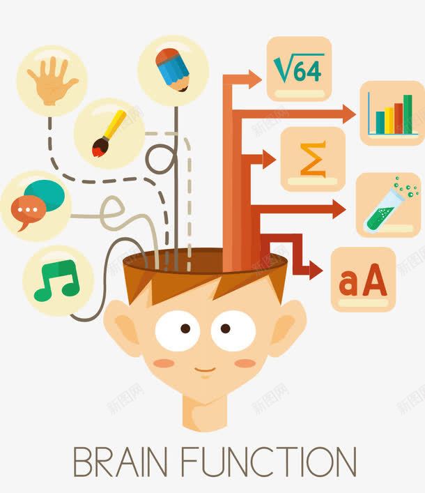 学生脑袋分解png免抠素材_新图网 https://ixintu.com 分类标签 学生 扁平化 数据图表 科学家 脑袋构造