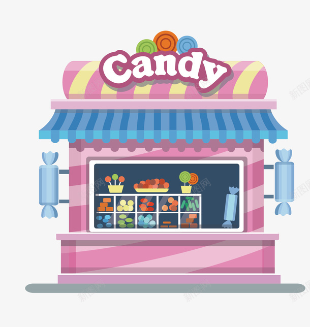 卡通粉色candy商店矢量图eps免抠素材_新图网 https://ixintu.com 卡通糖果商店 商场 商店 商店png 商铺 商铺png 商铺扁平 扁平化candy商铺 杂货铺 矢量candy商铺 矢量图