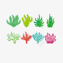 红珊瑚元素简约珊瑚藻矢量图高清图片