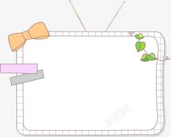 格子蝴蝶结可爱蝴蝶结边框矢量图高清图片