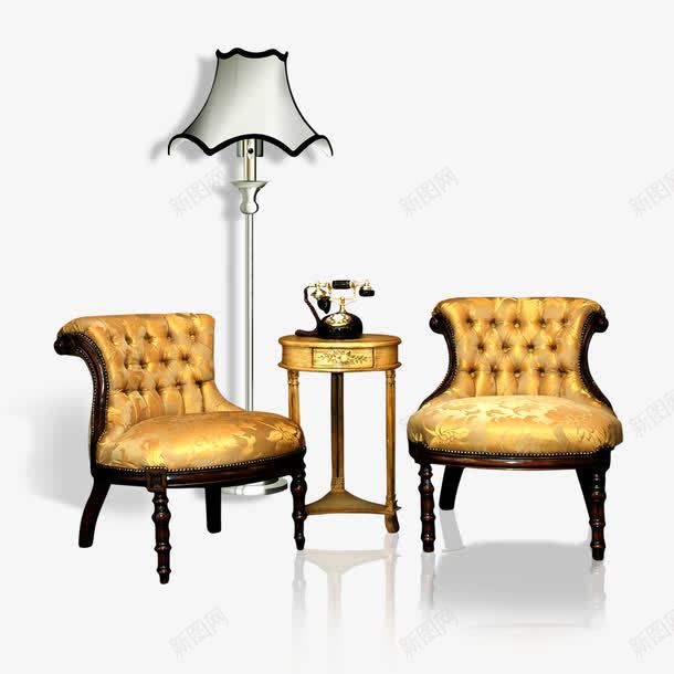 椅子茶几png免抠素材_新图网 https://ixintu.com 古典 家具素材png 欧式 皮椅 软包