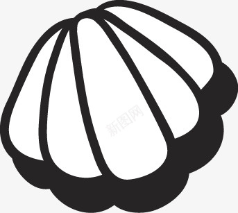 一只贝壳简笔画图案图标png_新图网 https://ixintu.com 大海 沙滩 海生贝壳 简图 简笔画 线条 贝壳