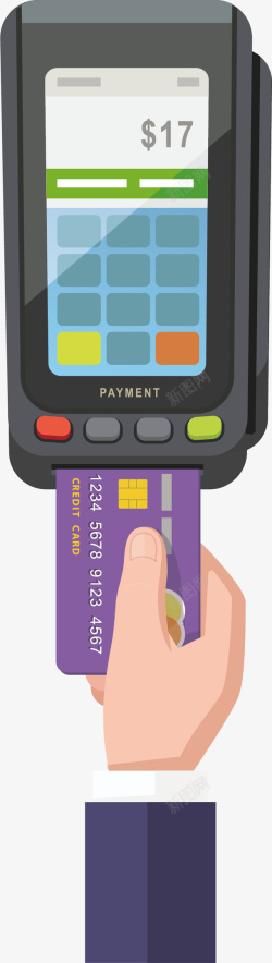 自动存款机金融银行磁卡收款机元素高清图片